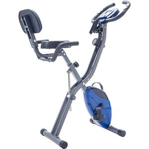 Cyclette Pieghevole per Donne con 10 Livelli di Resistenza Regolabile, Bici Verticale e Reclinabile con Fasce per Braccia e Schienale - Product Image 2