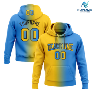 เสื้อสเวตเชิ้ตแฟชั่นผู้ชายผ้าฟลีซไล่เฉดสีแบบกำหนดเอง เสื้อฮู้ดแบบสวมหัวสำหรับออกกำลังกาย ปรับแต่งได้ ผลิตโดย Novenza - Product Image 6