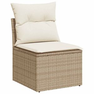 Ensemble de canapés de jardin en polyrotin beige de grande taille avec housses amovibles - Product Image 3