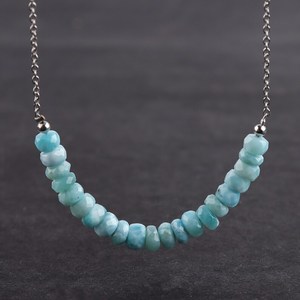 สร้อยคอเงินแท้ 925 ประดับด้วยพลอยลาริมาร์ธรรมชาติ งานแฮนด์เมด เครื่องประดับคุณภาพสูง ขายส่ง เครื่องประดับสำหรับผู้หญิง - Product Image 4