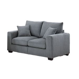 Set Divano e Poltrona Classico in Corduroy a 2 Pezzi per Soggiorno, con Braccioli Quadrati e Cuscini Morbidi - Product Image 5