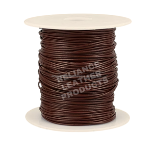 Cordon en cuir rond brun de 1 mm avec diamètre constant pour l'art du macramé - Product Image 3
