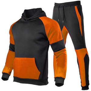 Men Streetwear Tracksuit <b>Set</b> Color Block Hoodie and Jogger Pants Casual Sports Fitness Wear Daily Outfit - Product Image 1