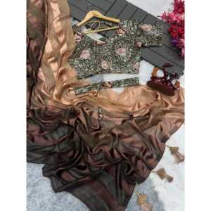 Designer Sequence Embroidery Work Saree Party Wear <b>Club</b> <b>Dress</b> Look - Product Image 4