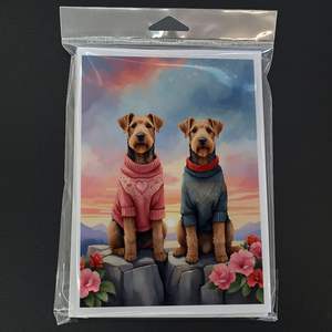 Lunatique Airedale Terrier Deux Coeurs Paquet de 8 Cartes de Note A7 Vierges avec Enveloppes 5x7 Cartes de Voeux Taille - Product Image 3