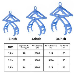 Pinze Automatiche per Tronchi da 20 Pollici, Robuste a 4 Griffe, con Blocco Automatico e Gancio Rotante a 360 Gradi, Capacità 2000 libbre, per Macchinari Forestali - Product Image 4