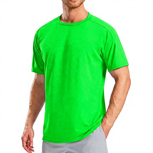 T-shirt à manches courtes pour homme, noir, 100% polyester, tricoté, séchage rapide, col rond, coupe classique, imprimé, décontracté, écologique - Product Image 5