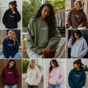 เสื้อฮู้ดผู้หญิงทรงหลวมแบบสวมหัว พิมพ์ลายตัวอักษรด้านหน้า สไตล์ลำลองสำหรับฤดูหนาว ผลิตในบังกลาเทศ รับผลิตแบบ OEM ODM จำนวนมาก - Product Image 6