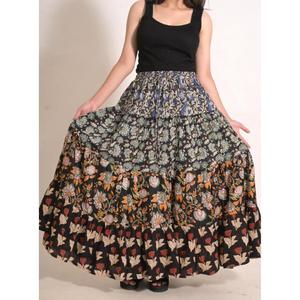 Indian Handmade Cotton Maxi <b>Skirt</b> Colorful <b>Patchwork</b> Print Bohemian Summer Fashion - Product Image 2