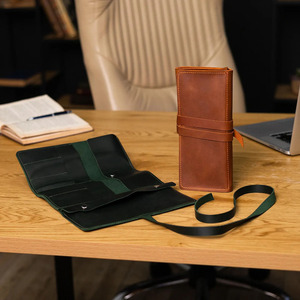Rouleau de rangement pour pinceaux en cuir pleine fleur, organiseur professionnel pour artistes, étui de rangement multi-emplacements pour pinceaux, logo personnalisé, en vente à prix réduit - Product Image 6