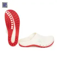 รองเท้าบูทกันฝน AP สีขาวแดง-รองเท้าแตะ PVC แบบสวมกันลื่น รองเท้าแตะสวมใส่สบาย - Product Image 3