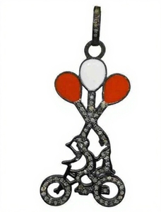 Collar Love Ride para Mujer, Estilo Vintage, Chapado en Rodio Negro, Plata de Ley 925, con Diamante Natural Tallado en Corte Único, 35x20MM, para Boda - Product Image 5