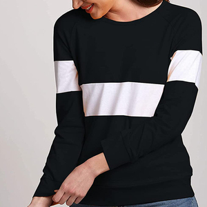 Women Color Block <b>Long</b> Sleeve <b>T</b> <b>Shirt</b> Custom Logo Casual Wear Manufacturer Casual Wear Tee Regular <b>Fit</b> All Seasons Wear <b>T</b> <b>Shirt</b> - Product Image 3