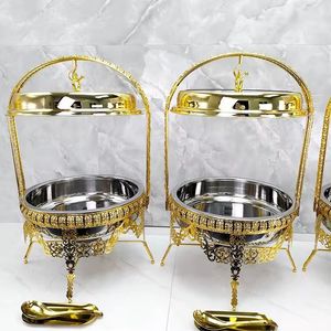 เครื่องอุ่นอาหารแบบโดมทรงสูง รุ่นโมเดิร์น เคจ แคสเซอโรล พรีเมียม สีเงิน พร้อมขาตั้งสแตนเลสทรงสูง - Product Image 6