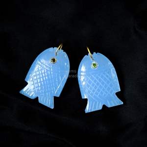 จี้ปลาแคลซิโดนีสีน้ำเงิน AAA เงินแท้ 925 สร้อยคอพลอยทำมือ แกะสลักด้วยมือ คริสตัลบำบัด เครื่องประดับแฟชั่นสุดหรู - Product Image 3