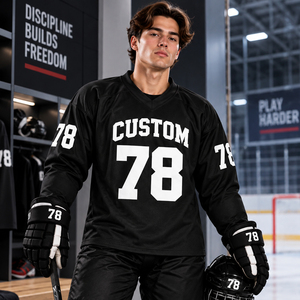 Maillot de hockey sur glace de haute qualité, dernier design, col en V, personnalisable pour équipe sportive, à prix abordable - Product Image 2