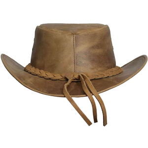 Genuine Leather Cowboy Style Wide Brim <b>Hat</b> for <b>Men</b> <b>Winter</b> Outdoor Adjustable Casual Fashion Vintage Wholesale - Product Image 5