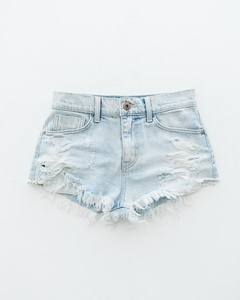 Shorts de Mezclilla para Mujer con Logotipo Personalizado, Estilo Vintage, Lavado Claro, Desgastados, con Dobladillo Deshilachado, Ropa Urbana de Verano de Alta Calidad - Product Image 3