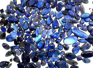 Vente en gros magnifique cabochon en Labradorite naturelle avec quartz en vrac pour la fabrication de bijoux, mélange de formes et de tailles - Product Image 3