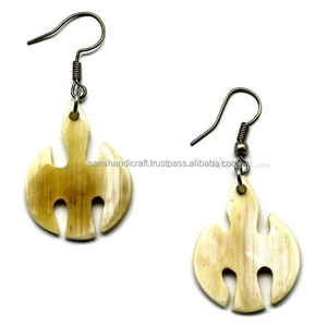 Pendientes Colgantes Artesanales de Cuerno de Búfalo de Alta Calidad, Joyería de Moda para Mujer, Certificados por IGI, Ideales para Fiestas, Hechos en India - Product Image 4