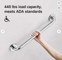 Barre d'appui blanche pour salle de bain, 24 pouces |   Barre de sécurité murale pour douche, matériel d'accessibilité pour personnes handicapées