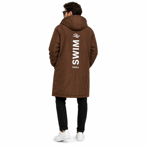 Adult Swim Parka <b>Waterproof</b> Windproof Hooded <b>Changing</b> <b>Robe</b> with Fleece Lining for Swimming Surfing Beach Outdoor Sports Wear - Product Image 5