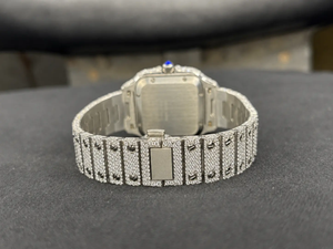Reloj de Pulsera Automático de Lujo para Mujer, con Movimiento Mecánico, Moissanita, Acero Inoxidable, Esfera Cuadrada con Pavé Completo y Fecha Automática - Product Image 2
