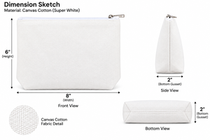 Small Canvas Cosmetic Pouch With <b>Zipper</b> Closure Eco-Friendly Minimalist Design For Makeup Essentials And Travel <b>Accessories</b> - Product Image 3