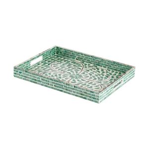 Luxurious Mother Of Pearl Serving Tray For Decorative Dining Coffee Service And Elegant <b>Party</b> <b>Table</b> Presentation - Product Image 3