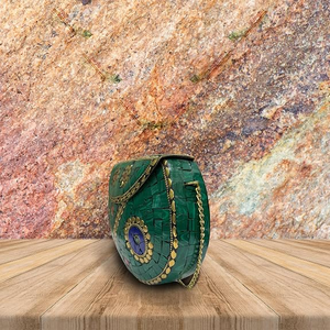 Mosaic for <b>Clutch</b> Bag Gold Chain Strap Mixed Colors Round <b>Silver</b>-Plated Handmade Promotional Metal Embroidery FAIZA CRAFT - Product Image 6