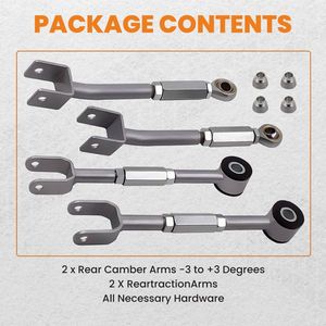 Kit de brazo de caída trasero ajustable y kit de tracción de dirección para alineación de ruedas Infiniti G35 2003-2007 - Product Image 4