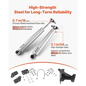 Kit Stabilizzatore di Sterzo Doppio da 2 Pollici in Acciaio Inox per Ford F-250/F-350 Super Duty 4WD 2005-2024 - Product Image 4