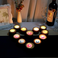 Porte-bougie en bois DIY - Ornement de table cylindrique en bois pour la décoration de fêtes et de la maison