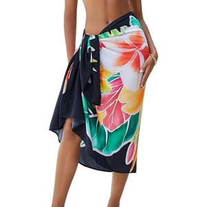 Paréo de plage pour femme, jupe portefeuille imprimée à fente haute, idéal pour maillot de bain, vacances d'été et soirées - Product Image 1