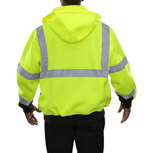 Sudadera con Capucha de Invierno para Hombre, Alta Visibilidad, Bordada, de Algodón y Forro Polar, con Cierre, Cinta Reflectante 3M, Ropa de Trabajo - Product Image 6