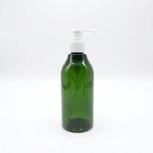 300ml Round PET Plastic <b>Green</b> Lotion <b>Pump</b> Bottle with White <b>Pump</b> for Shampoo Body Wash Cosmetic Packaging Vietnam Factory - Product Image 1