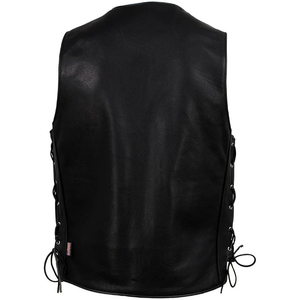 Gilet de motard classique pour homme Samroz Sports en cuir véritable avec fermeture éclair - Product Image 2