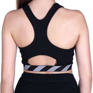 Trendy Design Women's Seamless Breathable <b>Padded</b> Sports Bra Front Logo for Fitness Yoga <b>Running</b> Gym Workout Active Sportswear - Product Image 2