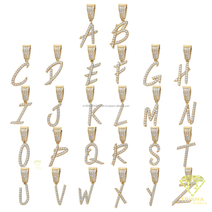Custom <b>Initial</b> Letter Pendant Moissanite GIA Certified 18K Gold Plated 925 Sterling <b>Silver</b> Iced Alphabet <b>Necklace</b> Luxury Hip Hop - Product Image 3