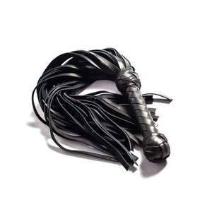 Leather Whip With Braided Handle And Multiple Straps For <b>Equestrian</b> Use - Product Image 2
