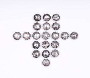 Diamant rond naturel sel et poivre de 2,5 mm, taille rose, diamant noir rustique en vrac pour la fabrication de bijoux, fournisseur en gros - Product Image 1