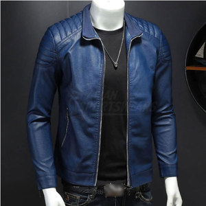 Veste en cuir pour homme de qualité supérieure avec un design élégant, col rabattable et fermeture éclair sécurisée, en vente en ligne - Product Image 2