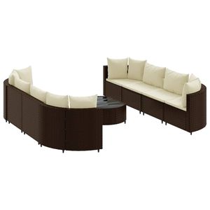 Ensemble de 8 canapés de patio marron et blanc crème pour l'aménagement de jardin - Product Image 2