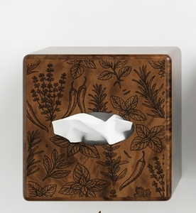 Cubierta Decorativa Ecológica para Caja de Pañuelos Cuadrada, Elegante Porta Servilletas de Madera con Marco Metálico, para Montar en la Pared o Mesa, para Hogar u Hotel, Hecho a Mano - Product Image 5