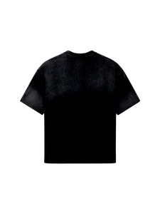 Camiseta Negra de Manga Raglán para Hombre, Corte Holgado, Cuello Redondo, Algodón Peinado, Estilo Vintage, Alta Resistencia del Color - Product Image 3