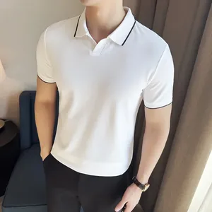 เสื้อโปโลผู้ชาย ผ้าฝ้าย แขนสั้น สีพื้น มีกระเป๋า ดีไซน์ระบายอากาศได้ดี สวมใส่สบาย ทรงปกติ - Product Image 2