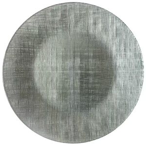 Assiette de présentation en verre de conception rétro, fabriquée à la machine, ronde, texturée en lin, vert, bleu, blanc, pour la maison, les mariages, les fêtes et les banquets - Product Image 5