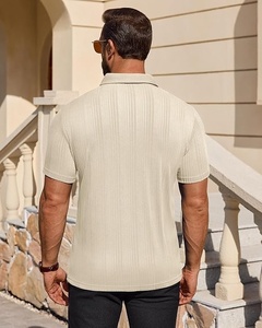 Polo à manches courtes pour homme, couleur unie, en coton tricoté, décontracté, grande taille - Product Image 6