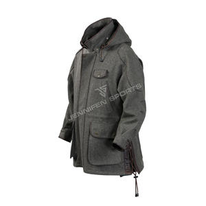 Ropa de Hombre 100% Lana, Nuevo Estilo, Abrigo Largo para Exteriores, Chaqueta de Caza con Capucha Desmontable, Chaquetas de Caza Transpirables - Product Image 2