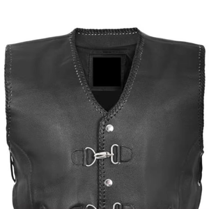 Chaleco de Cuero para Hombre, Transpirable, Impermeable, Cortavientos, Ropa de Invierno, Diseño de Logotipo Personalizado, Largo Regular, Color Sólido - Product Image 3